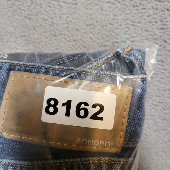 Bonobos Jeans Mens 36x30 Blue Straight Leg Stretch Denim Distressed - Picture 10 of 10